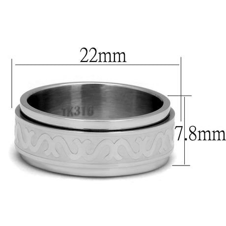 High polished (no plating) Stainless Steel Ring with No Stone