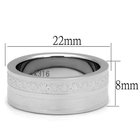 High polished (no plating) Stainless Steel Ring with No Stone