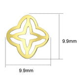 IP Gold(Ion Plating) Stainless Steel Earrings with No Stone