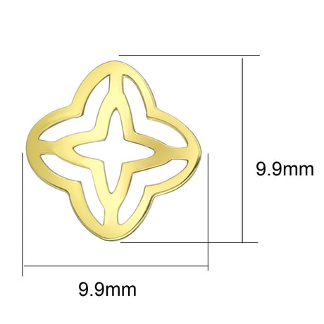 IP Gold(Ion Plating) Stainless Steel Earrings with No Stone