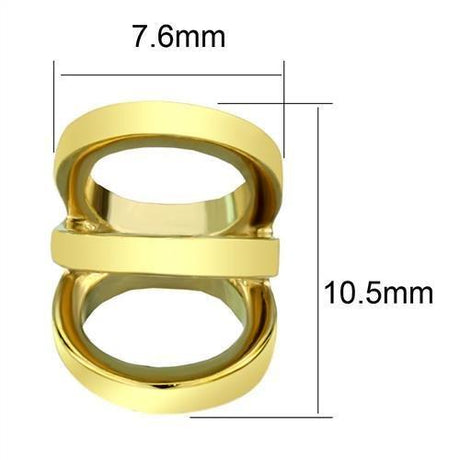IP Gold(Ion Plating) Stainless Steel Earrings with No Stone