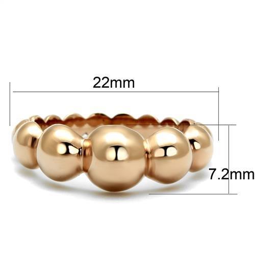 IP Rose Gold(Ion Plating) Stainless Steel Ring with No Stone