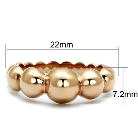 IP Rose Gold(Ion Plating) Stainless Steel Ring with No Stone