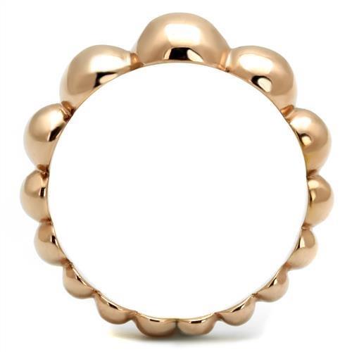 IP Rose Gold(Ion Plating) Stainless Steel Ring with No Stone