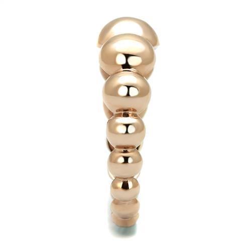 IP Rose Gold(Ion Plating) Stainless Steel Ring with No Stone