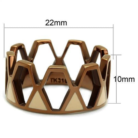 IP Coffee light Stainless Steel Ring with Epoxy  in Champagne