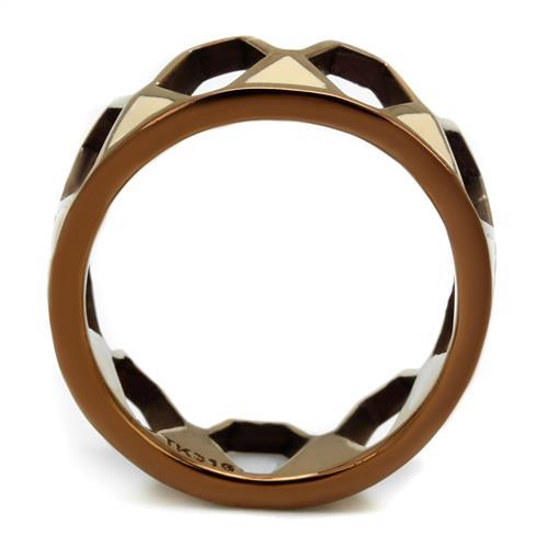 IP Coffee light Stainless Steel Ring with Epoxy  in Champagne