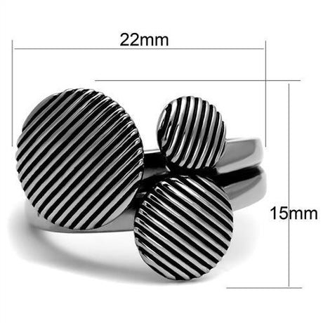 High polished (no plating) Stainless Steel Ring with Epoxy  in Jet