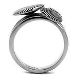 High polished (no plating) Stainless Steel Ring with Epoxy  in Jet