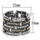 High polished (no plating) Stainless Steel Ring with Top Grade Crystal  in Multi Color