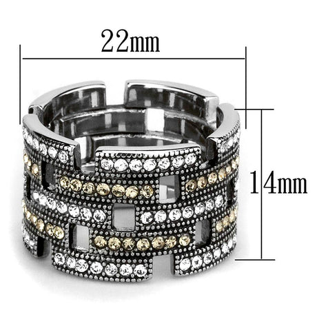 High polished (no plating) Stainless Steel Ring with Top Grade Crystal  in Multi Color