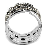 High polished (no plating) Stainless Steel Ring with Top Grade Crystal  in Multi Color