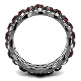 IP Light Black  (IP Gun) Stainless Steel Ring with Top Grade Crystal  in Siam