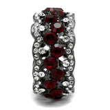 IP Light Black  (IP Gun) Stainless Steel Ring with Top Grade Crystal  in Siam