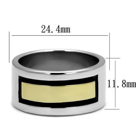 Two-Tone IP Gold (Ion Plating) Stainless Steel Ring with Epoxy  in Jet
