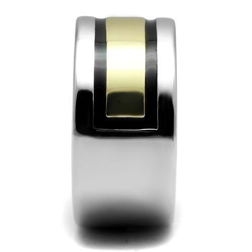 Two-Tone IP Gold (Ion Plating) Stainless Steel Ring with Epoxy  in Jet