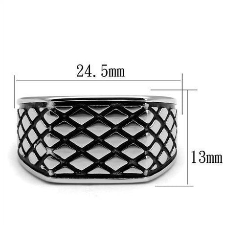 High polished (no plating) Stainless Steel Ring with Epoxy  in Jet