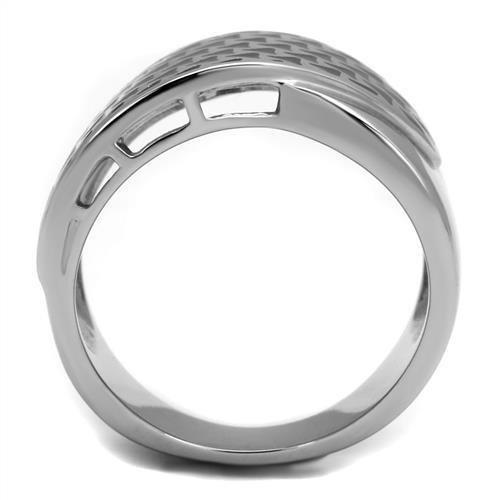 High polished (no plating) Stainless Steel Ring with Epoxy  in Jet