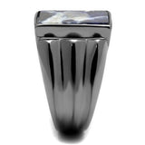 IP Light Black  (IP Gun) Stainless Steel Ring with Semi-Precious Sodalite in Capri Blue