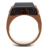 IP Coffee light Stainless Steel Ring with Synthetic Onyx in Jet