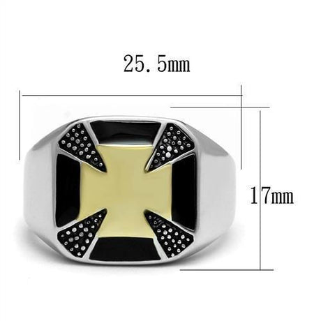Two-Tone IP Gold (Ion Plating) Stainless Steel Ring with Epoxy  in Jet