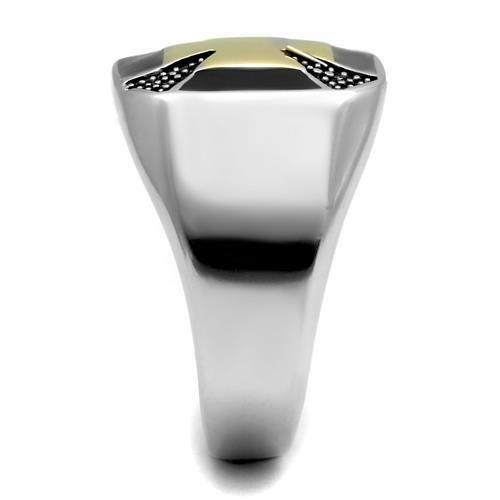 Two-Tone IP Gold (Ion Plating) Stainless Steel Ring with Epoxy  in Jet