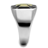 Two-Tone IP Gold (Ion Plating) Stainless Steel Ring with Epoxy  in Jet