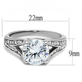 High polished (no plating) Stainless Steel Ring with AAA Grade CZ  in Clear