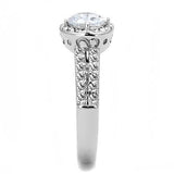 High polished (no plating) Stainless Steel Ring with AAA Grade CZ  in Clear