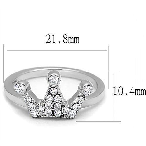 High polished (no plating) Stainless Steel Ring with AAA Grade CZ  in Clear