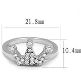 High polished (no plating) Stainless Steel Ring with AAA Grade CZ  in Clear