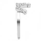 High polished (no plating) Stainless Steel Ring with AAA Grade CZ  in Clear