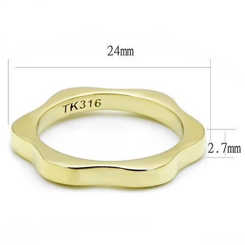 IP Gold(Ion Plating) Stainless Steel Ring with No Stone