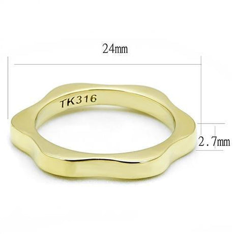 IP Gold(Ion Plating) Stainless Steel Ring with No Stone