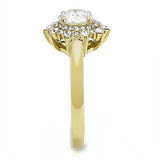 IP Gold(Ion Plating) Stainless Steel Ring with AAA Grade CZ  in Clear