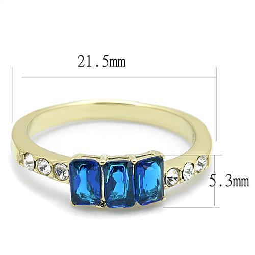 IP Gold(Ion Plating) Stainless Steel Ring with Synthetic Synthetic Glass in Montana