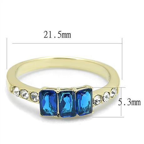 IP Gold(Ion Plating) Stainless Steel Ring with Synthetic Synthetic Glass in Montana