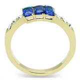 IP Gold(Ion Plating) Stainless Steel Ring with Synthetic Synthetic Glass in Montana