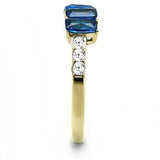 IP Gold(Ion Plating) Stainless Steel Ring with Synthetic Synthetic Glass in Montana