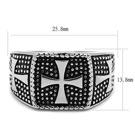 High polished (no plating) Stainless Steel Ring with Epoxy  in Jet
