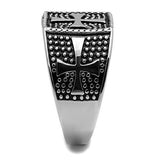 High polished (no plating) Stainless Steel Ring with Epoxy  in Jet