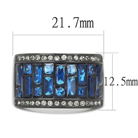 IP Black(Ion Plating) Stainless Steel Ring with Synthetic Synthetic Glass in Montana