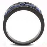 IP Black(Ion Plating) Stainless Steel Ring with Synthetic Synthetic Glass in Montana
