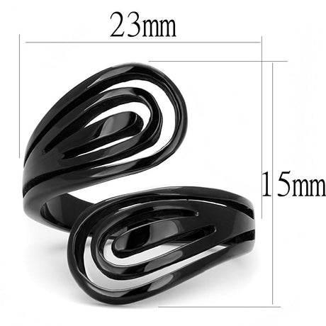 IP Black(Ion Plating) Stainless Steel Ring with No Stone