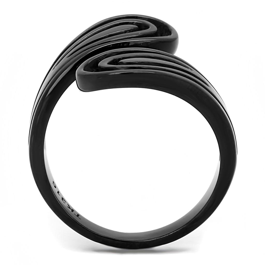 IP Black(Ion Plating) Stainless Steel Ring with No Stone