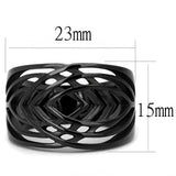 IP Black(Ion Plating) Stainless Steel Ring with No Stone