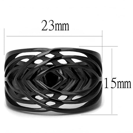 IP Black(Ion Plating) Stainless Steel Ring with No Stone