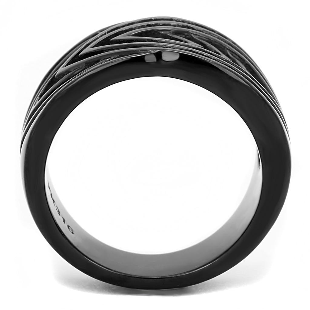IP Black(Ion Plating) Stainless Steel Ring with No Stone