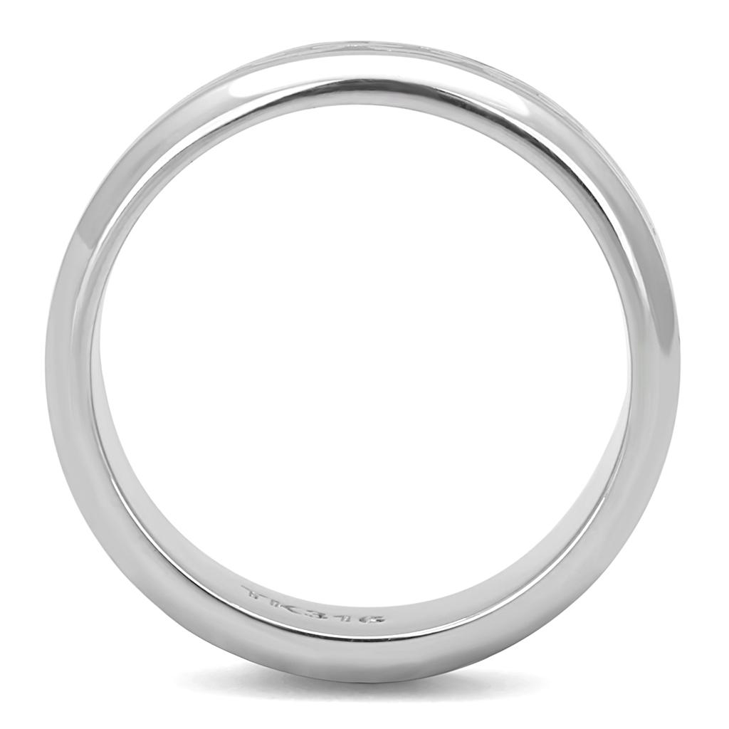 High polished (no plating) Stainless Steel Ring with Epoxy  in Jet