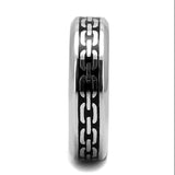High polished (no plating) Stainless Steel Ring with Epoxy  in Jet